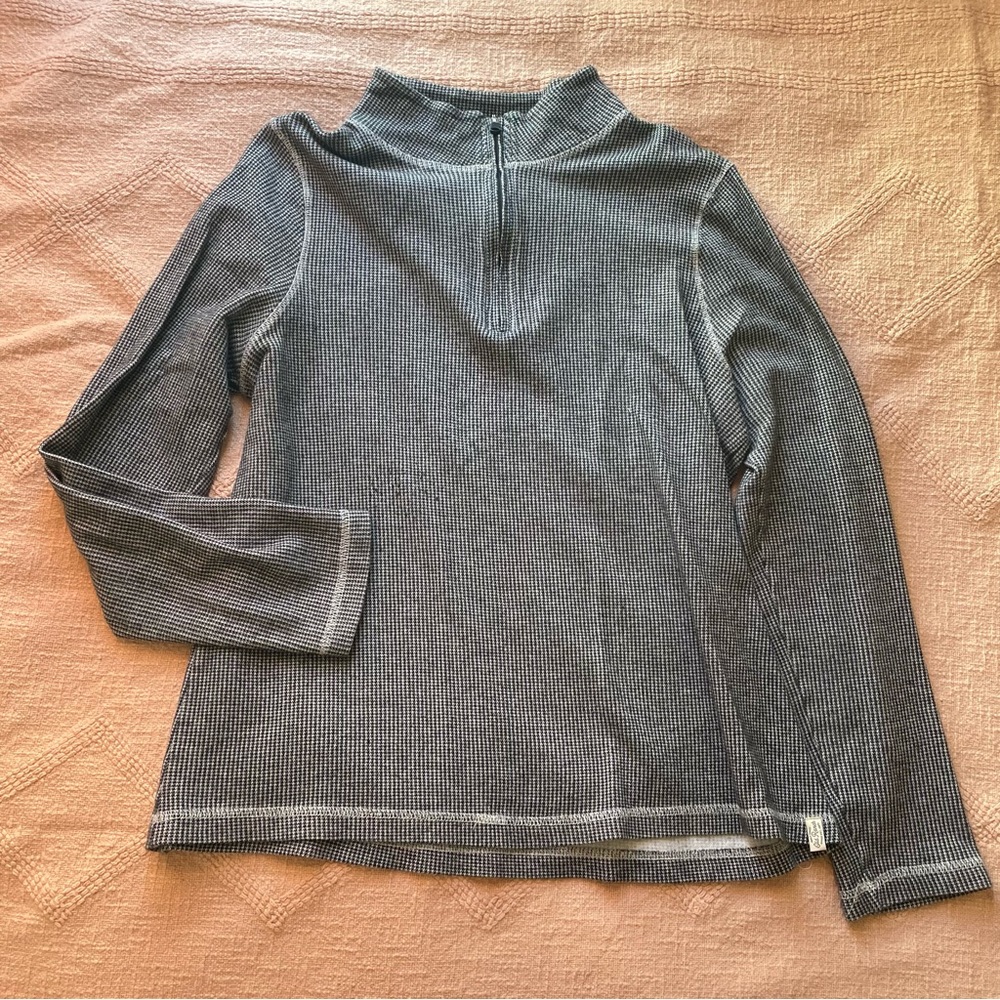 1/4 zip gingham sweater